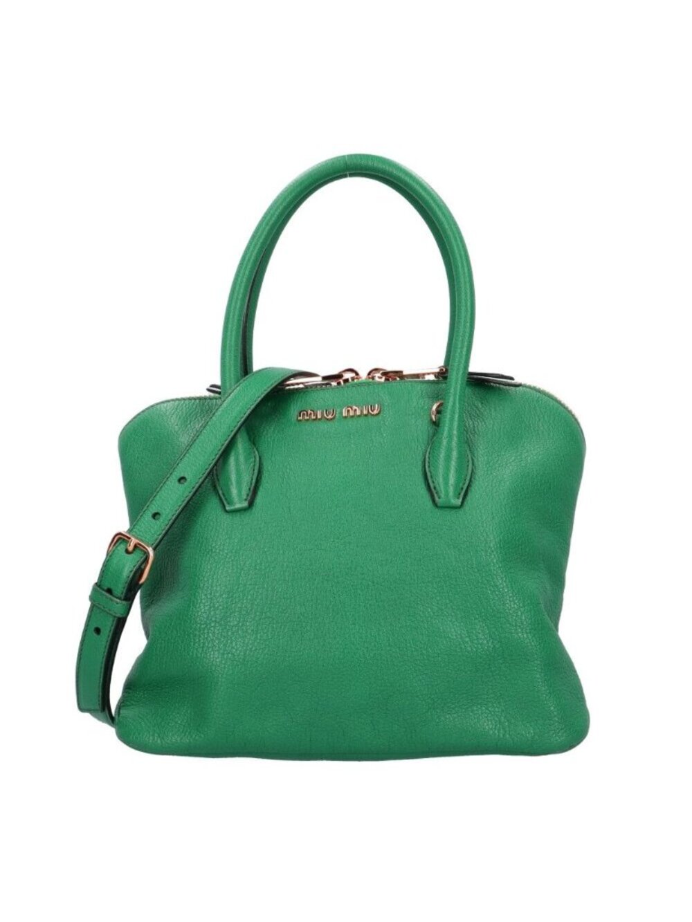 Miu Miu Madras Shoulder Bag Leather Green Miu Miu Vintage